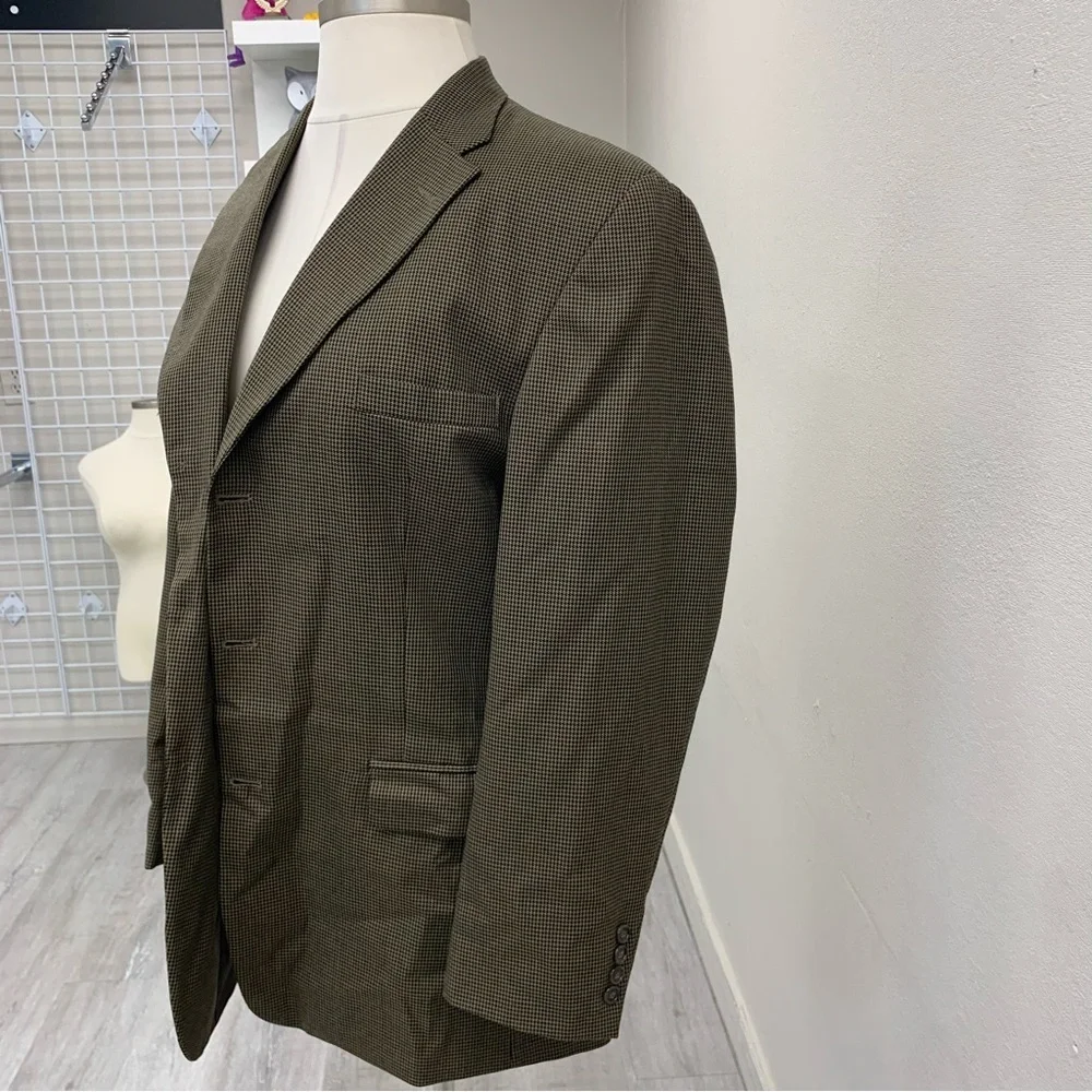 Haggar Men's Brown Houndstooth Pattern Sport Coat Blazer